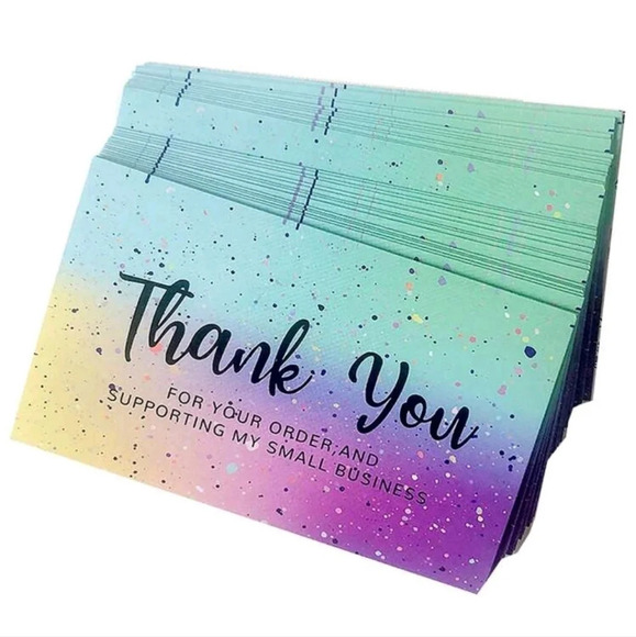 NEW Business Thank You Cards 50 PCS Shipping Packages Small Business Cardstock - Picture 2 of 3
